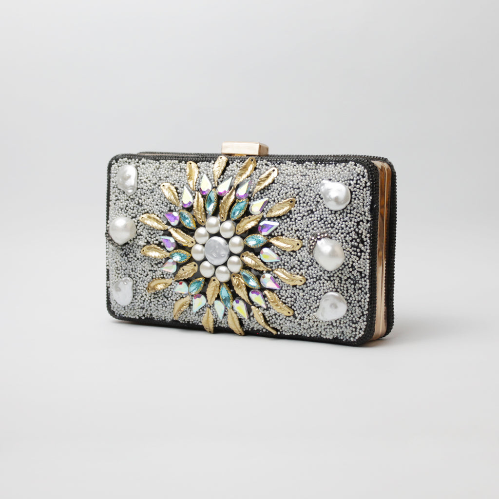 Silver Sunburst Clutch