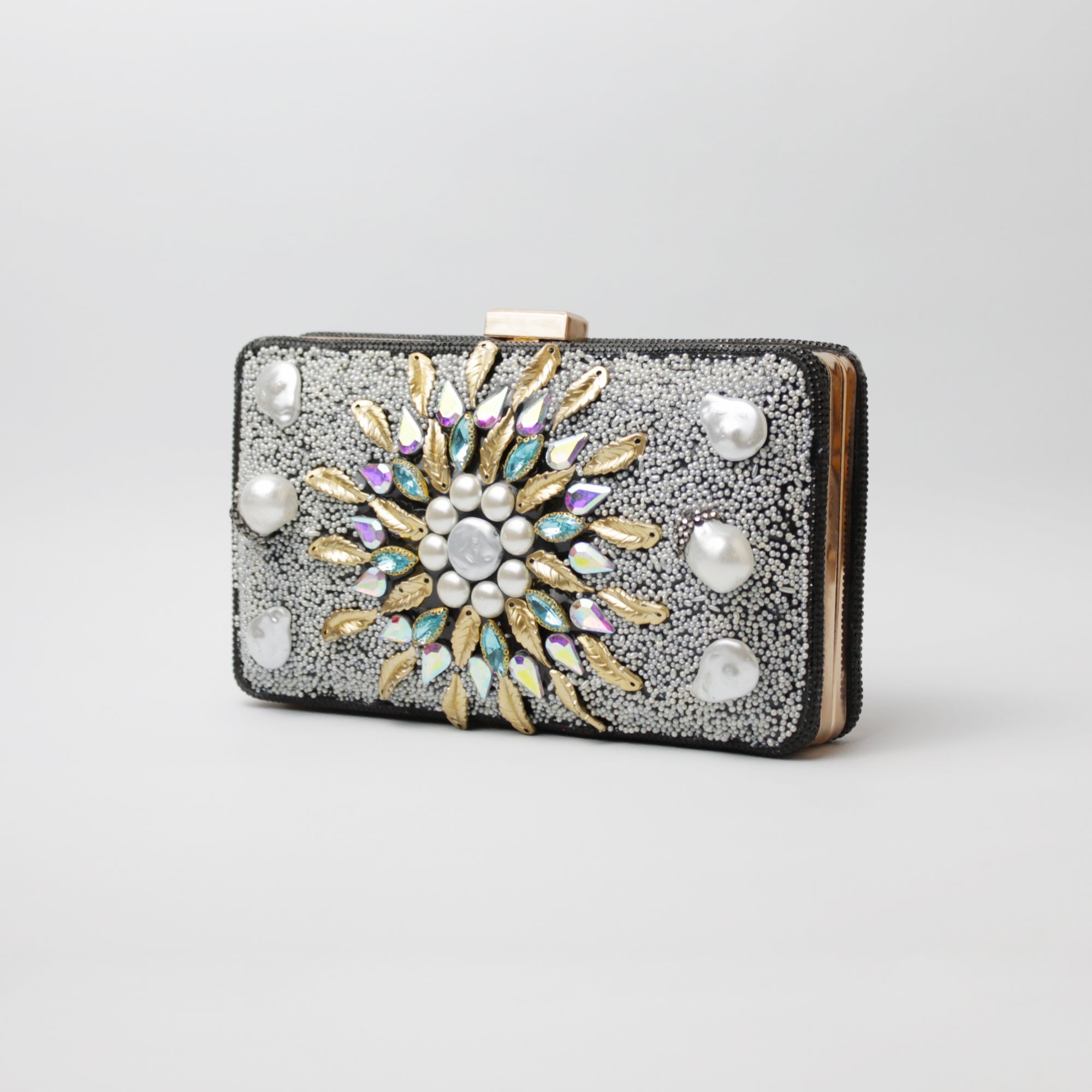 Silver Sunburst Clutch