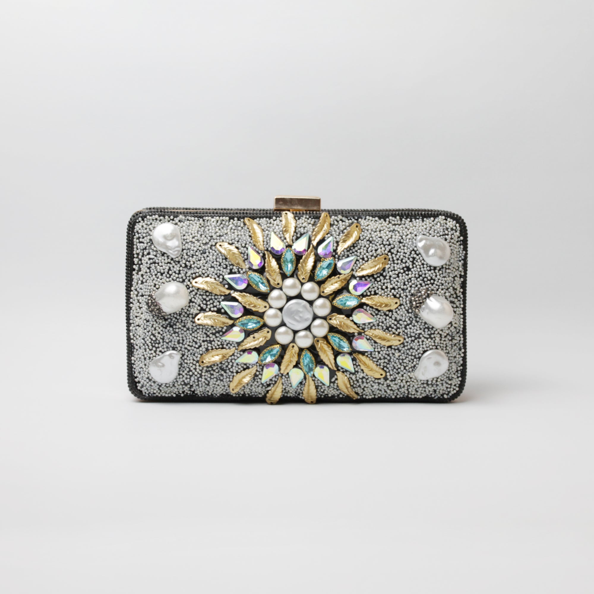 Silver Sunburst Clutch